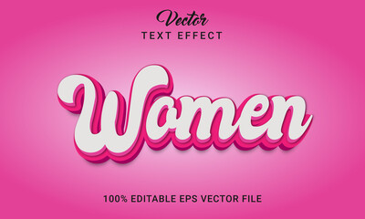 Women editable 3d text effect design