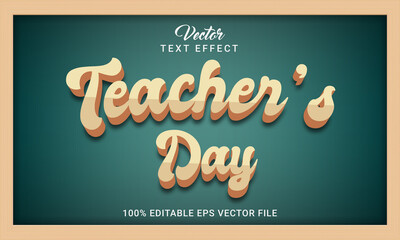 Teachers day 3d text effect design 