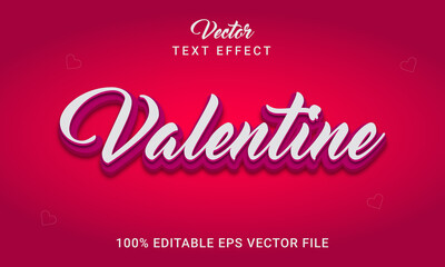 Valentine editable 3d text effect design 