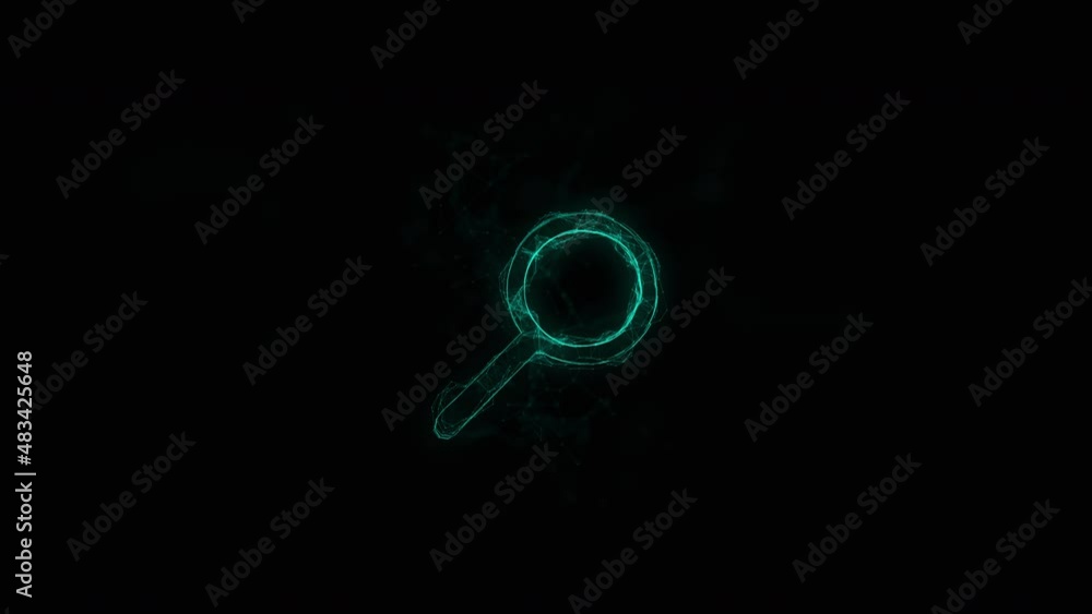 Poster Search line icon with plexus effect. Connected lines with dots. Lines plexus