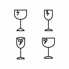 Glass Fragile Icon Design Vector Logo Template Illustration Sign And Symbol