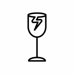 Glass Fragile Icon Design Vector Logo Template Illustration Sign And Symbol