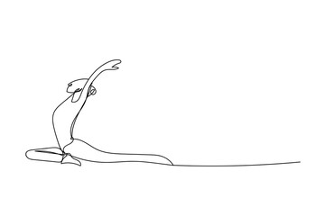 yoga with exercise ,continuous line drawing, Healthy lifestyle, vector design