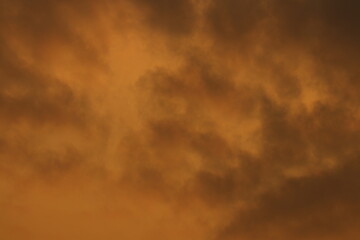 Orange light of Sunrise ,silhouette and clouds sky in the early morning