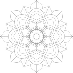 Circular pattern in form of mandala for Henna, Mehndi, tattoo, decoration. Decorative ornament in ethnic oriental style. Coloring book page.