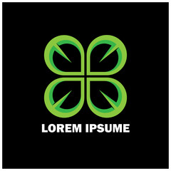 abstract green leaf design vector