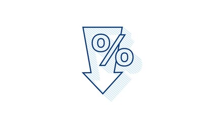Percentage with arrow up and down. Banking, credit, interest rate. Motion Graphic