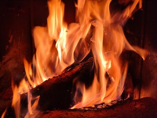 fire in the fireplace