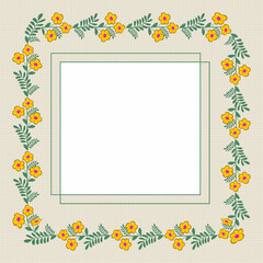 Frame with flowers and leaves
Vector illustration