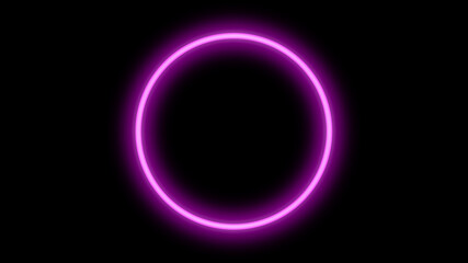 Círculo de neón rosa con fondo negro