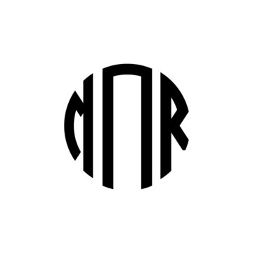 MNR letter logo design. MNR modern letter logo with black background. MNR creative  letter logo. simple and modern letter MNR logo template, MNR circle letter logo design with circle shape. MNR  