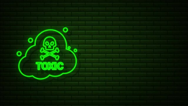 Neon freen. Logo, label. Motion Graphic. Exclamation mark.