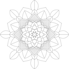 Circular pattern in form of mandala for Henna, Mehndi, tattoo, decoration. Decorative ornament in ethnic oriental style. Coloring book page.