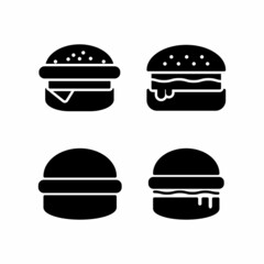 Burger, Hamburger Icon Design Vector Logo Template Illustration Sign And Symbol