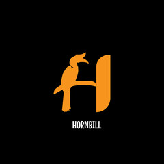 H Logo Design Skull bird  © azis