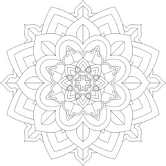 Circular pattern in form of mandala for Henna, Mehndi, tattoo, decoration. Decorative ornament in ethnic oriental style. Coloring book page.