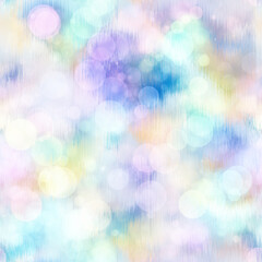 Fototapeta premium Seamless pale pastel tie dye bokeh texture. Soft tone on tone summer repeat background with washed out sun bleached ink dyed effect. 
