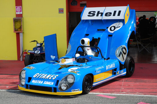 Scarperia, Mugello 5 March 2008: Matra Simca MS670B Le Mans year 1974 in the pit at Mugello Circuit. Italy