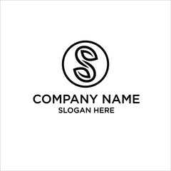 Latter S leaf logo icon design template vector