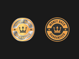 Money back guarantee badge, repayment or special offer isolated icon vector. Good deal, certificate or stamp, shopping and business emblem. Safe shopping warranty, percents return seal or logo