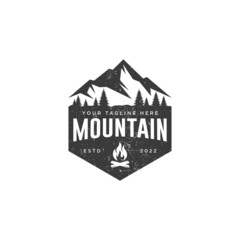 Vintage Mountain Hipster Logo template