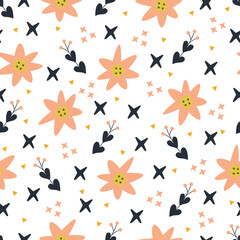 Seamless pattern with flowers. Background for wallpapers, textiles, papers, fabrics, web pages.