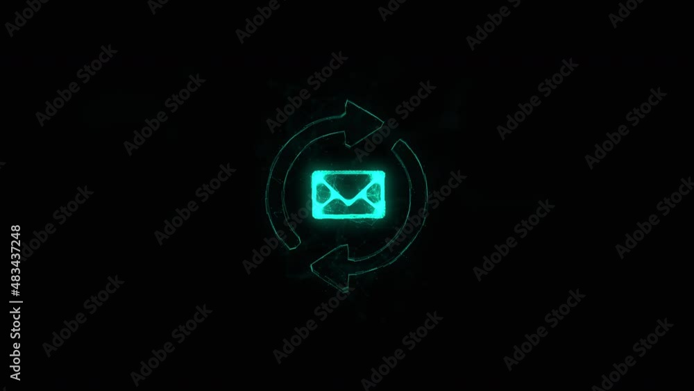 Poster Outgoing and incoming message icon with plexus effect. Connected lines with dots. Lines plexus