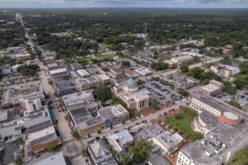 Aerial drone view of Deland, Florida