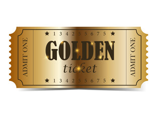 realistic golden vip ticket