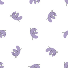 Seamless pattern with leaves and abstract shapes. Abstract Minimalistic Art. Cute kids nursery repeat background. Design in boho style for printing on textile or paper.