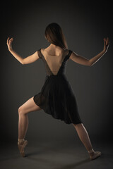Assymetrical ballet pose