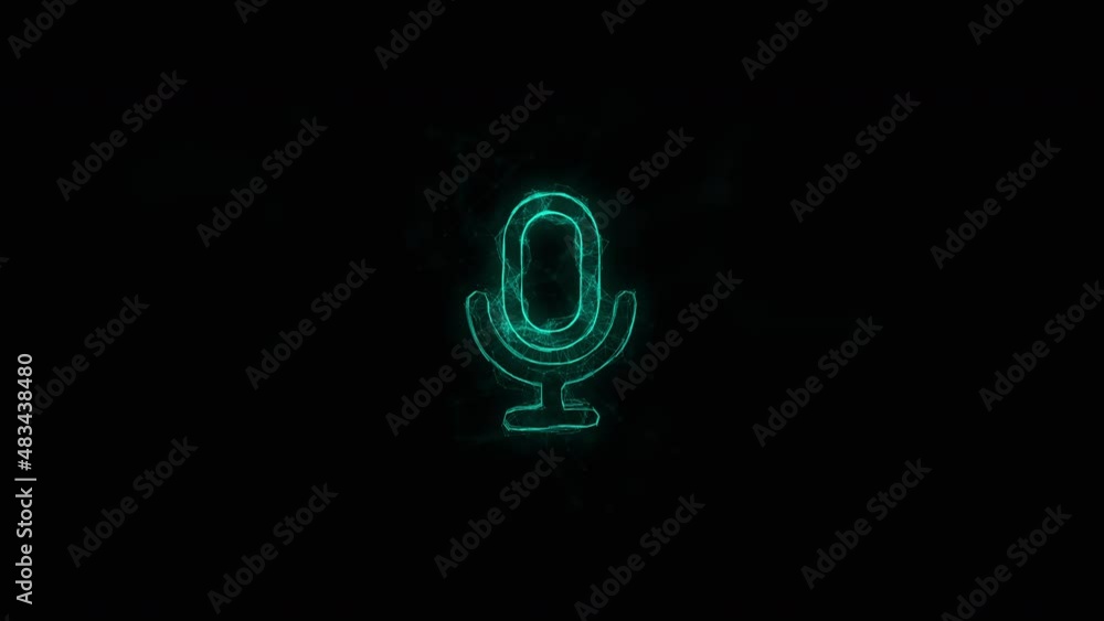 Fototapete microphone icon with plexus effect. connected lines with dots. lines plexus