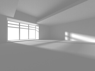 Illuminated corridor interior design. Empty Room Interior Background