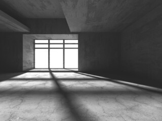 Abstract architecture background. Empty rough concrete interior