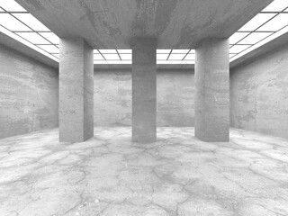 Abstract architecture background. Empty rough concrete interior