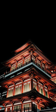 Photo of A Chinese Temple Having Amazing Architecture, also it's Looks Very Beautiful in The Night.
