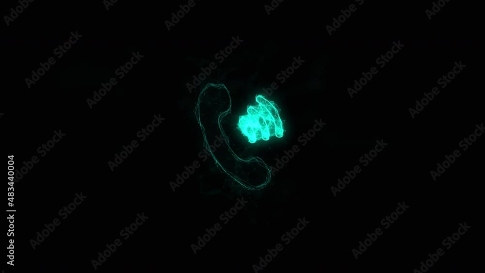 Aufkleber telephone handset icon isolated on white background. connected lines with dots. lines plexus