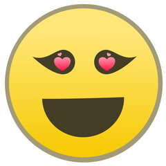 Fototapeta premium Simple flat draw in love emoji vector.