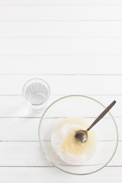 Sugar glass bowl cup vegetable oil