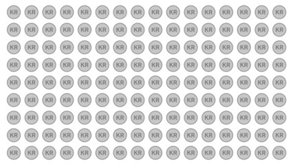 Danske Kroner KR Mønt baggrund. Dansk penge mønt, vector 