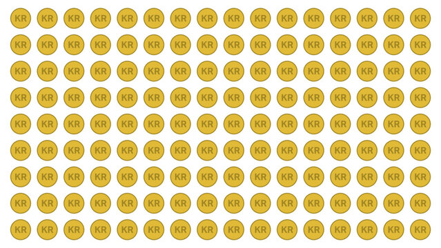 Danske Kroner KR M&oslash;nt baggrund. Dansk penge m&oslash;nt, vector 