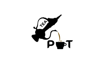 vintage teapot design over vector illustration, pouring tea into a cup