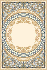 Decorative ornate retro floral blank card