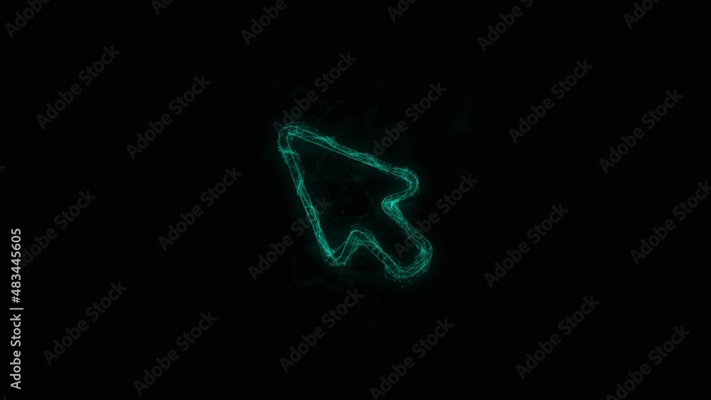 Fototapete Arrow cursor icon with plexus effect. Connected lines with dots. Lines plexus