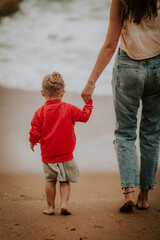 children playing on the beach