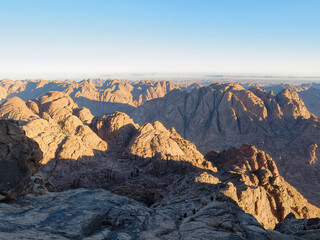 Fototapeta na wymiar View of the mountain path in the Sinai Mountains