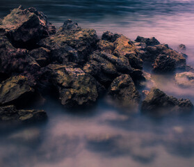 Rocks on a serene blue sea