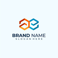 Modern Letter AE hexagon logo design inspirations, initial letter AE, letter AE icon with business card