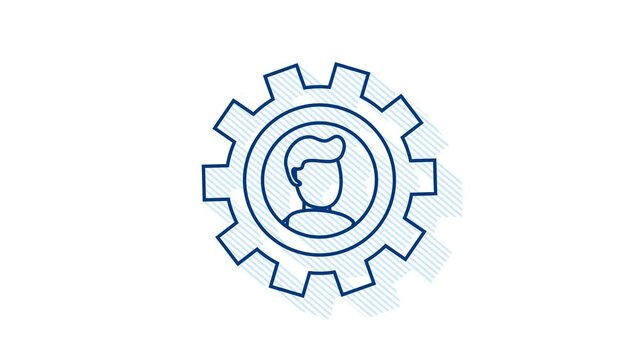 Workforce planning in abstract style. Process chart. Shadow icon with workforce planning. Motion Graphic