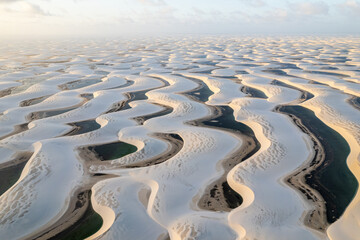 Lencois Maranhenses National Park. Dunes and rainwater lakes landscape. Barreirinhas, MA, Brazil.